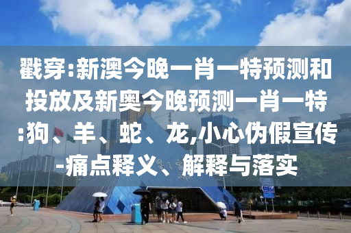 戳穿:新澳今晚一肖一特預(yù)測和投放及新奧今晚預(yù)測一肖一特:狗、羊、蛇、龍,小心偽假宣傳-痛點(diǎn)釋義、解釋與落實(shí)