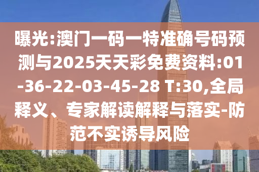 曝光:澳門一碼一特準(zhǔn)確號(hào)碼預(yù)測(cè)與2025天天彩免費(fèi)資料:01-36-22-03-45-28 T:30,全局釋義、專家解讀解釋與落實(shí)-防范不實(shí)誘導(dǎo)風(fēng)險(xiǎn)