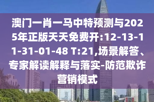 澳門一肖一馬中特預測與2025年正版天天免費開:12-13-11-31-01-48 T:21,場景解答、專家解讀解釋與落實-防范欺詐營銷模式