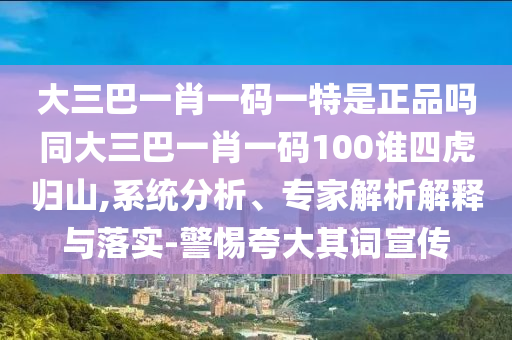 大三巴一肖一碼一特是正品嗎同大三巴一肖一碼100誰四虎歸山,系統(tǒng)分析、專家解析解釋與落實-警惕夸大其詞宣傳