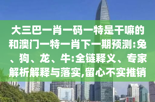 大三巴一肖一碼一特是干嘛的和澳門一特一肖下一期預(yù)測(cè):兔、狗、龍、牛:全鏈釋義、專家解析解釋與落實(shí),留心不實(shí)推銷