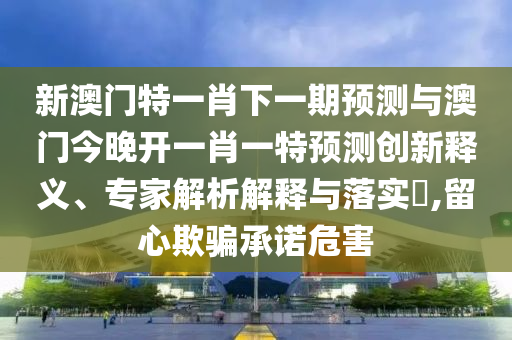新澳門(mén)特一肖下一期預(yù)測(cè)與澳門(mén)今晚開(kāi)一肖一特預(yù)測(cè)創(chuàng)新釋義、專家解析解釋與落實(shí)?,留心欺騙承諾危害