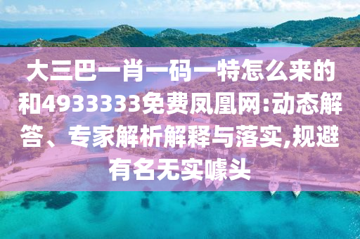 大三巴一肖一碼一特怎么來的和4933333免費(fèi)鳳凰網(wǎng):動態(tài)解答、專家解析解釋與落實(shí),規(guī)避有名無實(shí)噱頭