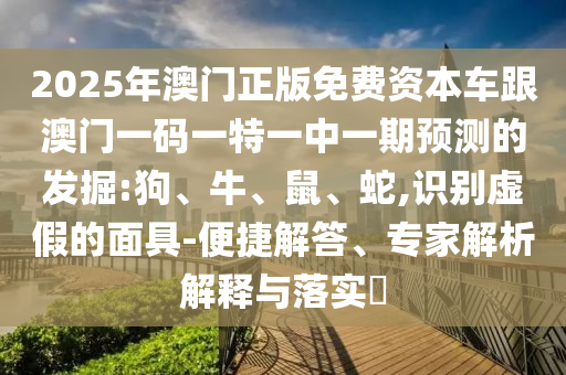 2025年澳門正版免費(fèi)資本車跟澳門一碼一特一中一期預(yù)測的發(fā)掘:狗、牛、鼠、蛇,識別虛假的面具-便捷解答、專家解析解釋與落實(shí)?