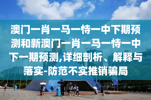澳門一肖一馬一恃一中下期預(yù)測和新澳門一肖一馬一恃一中下一期預(yù)測,詳細(xì)剖析、解釋與落實(shí)-防范不實(shí)推銷騙局
